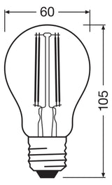 LEDVANCE LED-Lampe FM E27 A60 5,5W 2700K SMART+ Filament WiFi Classic A 60 6 ws