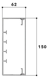 GGK Leitungsführungskanal Kst aws unbeh FB 60x150 62x150x2000mm RAL9010