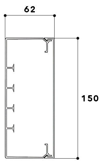 GGK Leitungsführungskanal Kst aws unbeh FB 60x150 62x150x2000mm RAL9010