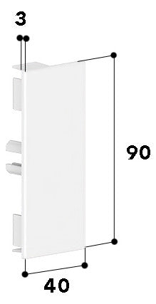 GGK Endstück LF-K 90x40mm li/re Kst aws LFG 40x90-ES RAL9010 unbeh