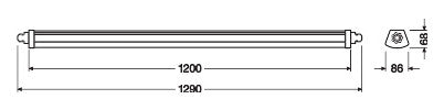 LEDVANCE LED-Feuchtraumleuchte 44W 4000K DP COMPACT 1200 44 W 4000K IP66 GR 5400l
