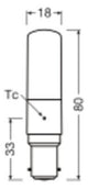 LEDVANCE LED-Röhrenlampe B15d 6,5W 2700K LED T Slim 60 320° P 6.5W 827 Clear ws