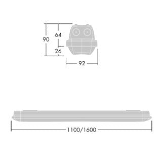 THORN LED-Feuchtraumleuchte 44,4W 4000K Aquaforce Pro AQFPRO L LED6400-840 PC MB