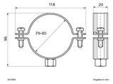 Walraven Rohrschelle Bifix 300 VA 1.4404 79-85 mm M10 Zweischraubenschelle | 3027085