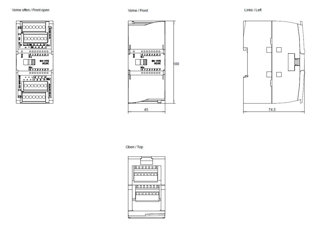 SIEMENS SPS-Digitales E/A-Modul 8Eing DC 6ES7223-1BH32-0XB0 8Ausg 0,5A 5-28,8V