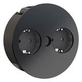 BACHMANN Steckdose 2f sw mt Einb m.BS TWIST 931.150 Klappd IP20