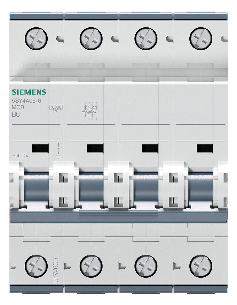 SIEMENS Leitungsschutzschalter UC B 6A 5SY4406-6 4p 400V 4TE 50Hz IP20