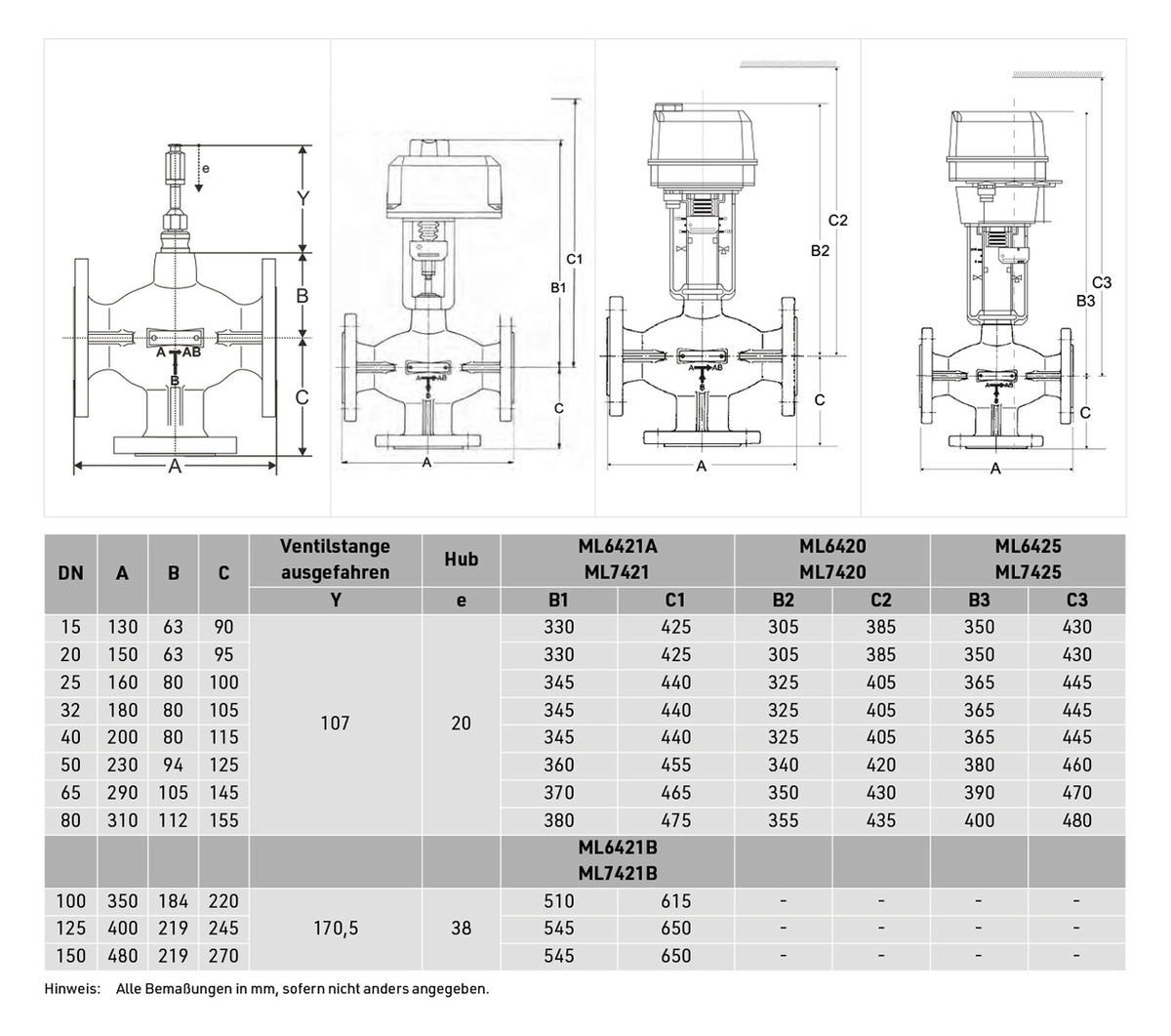 Honeywell Dreiwegeventil XF-B Grauguss, PN16, Flansch DN80, kvs 100 | XF80B100