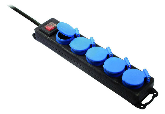 BACHMANN Steckdosenleiste 5f sw 4,5m 349.046 m.Ein/Aus IP44 1,5qmm