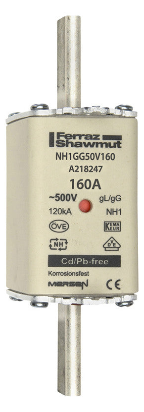MERSEN NH-Sicherungseinsatz 160A NH1 gG NH1GG50V160 500VAC Kombik