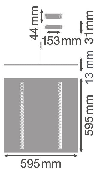 LEDVANCE LED-Panel 595x595mm 33W 4000K PANEL INDV 600 33 W 4000K 4000lm ws
