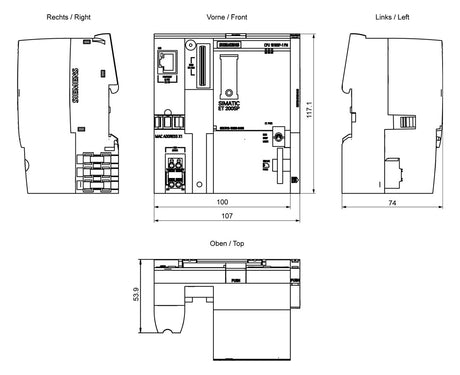 SIEMENS SPS-Steuerung modular 6ES7510-1DK03-0AB0 19,2-28,8VDC