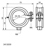 Walraven Rohrschelle BISMAT 2000 EPDM 36-39 mm ev M8 Einschraubenschelle | 3413039