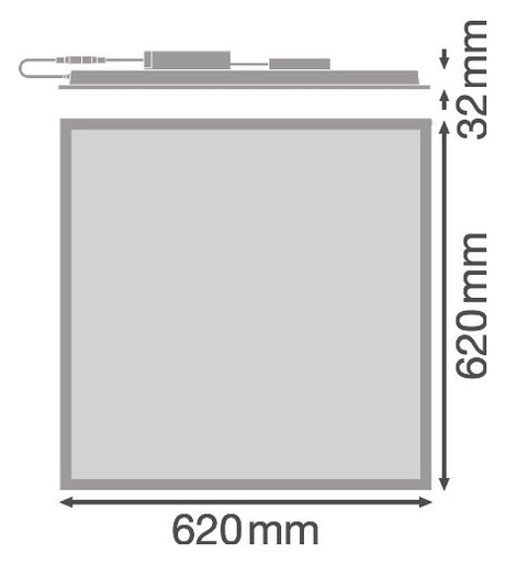LEDVANCE LED-Panel 620x620mm 28W 3000K PL CMFT 625 P 28W 830 U19 PS 3640lm ws
