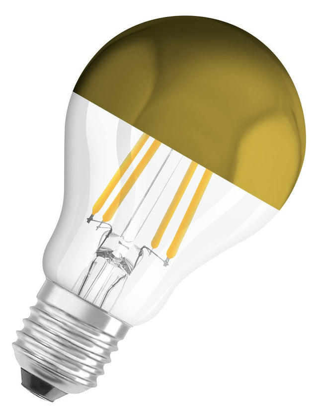 OSRAM LED-Lampe FM E27 A60 7W 2700K ws F LED Star Cla A 50 Fil Mirror Gold 6 650l