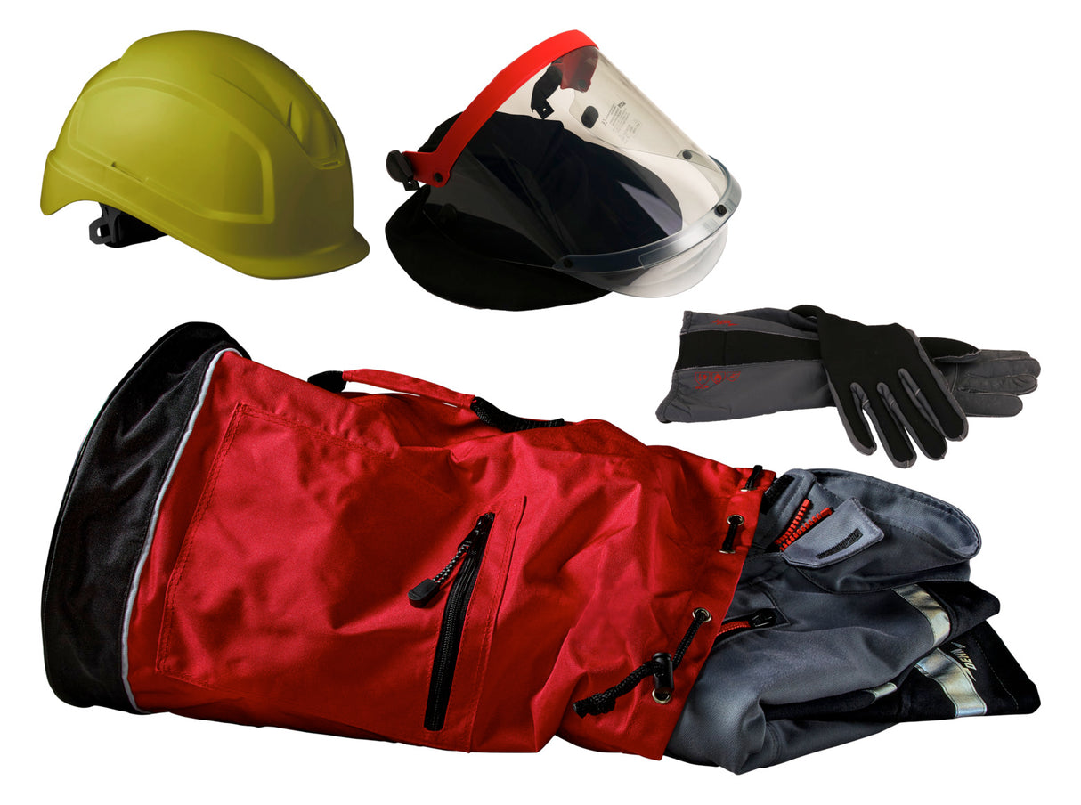 DEHN SE Schutzausrüstungsset Tasche Helm PSA ESET XL ID Gesichtsschutz Overall
