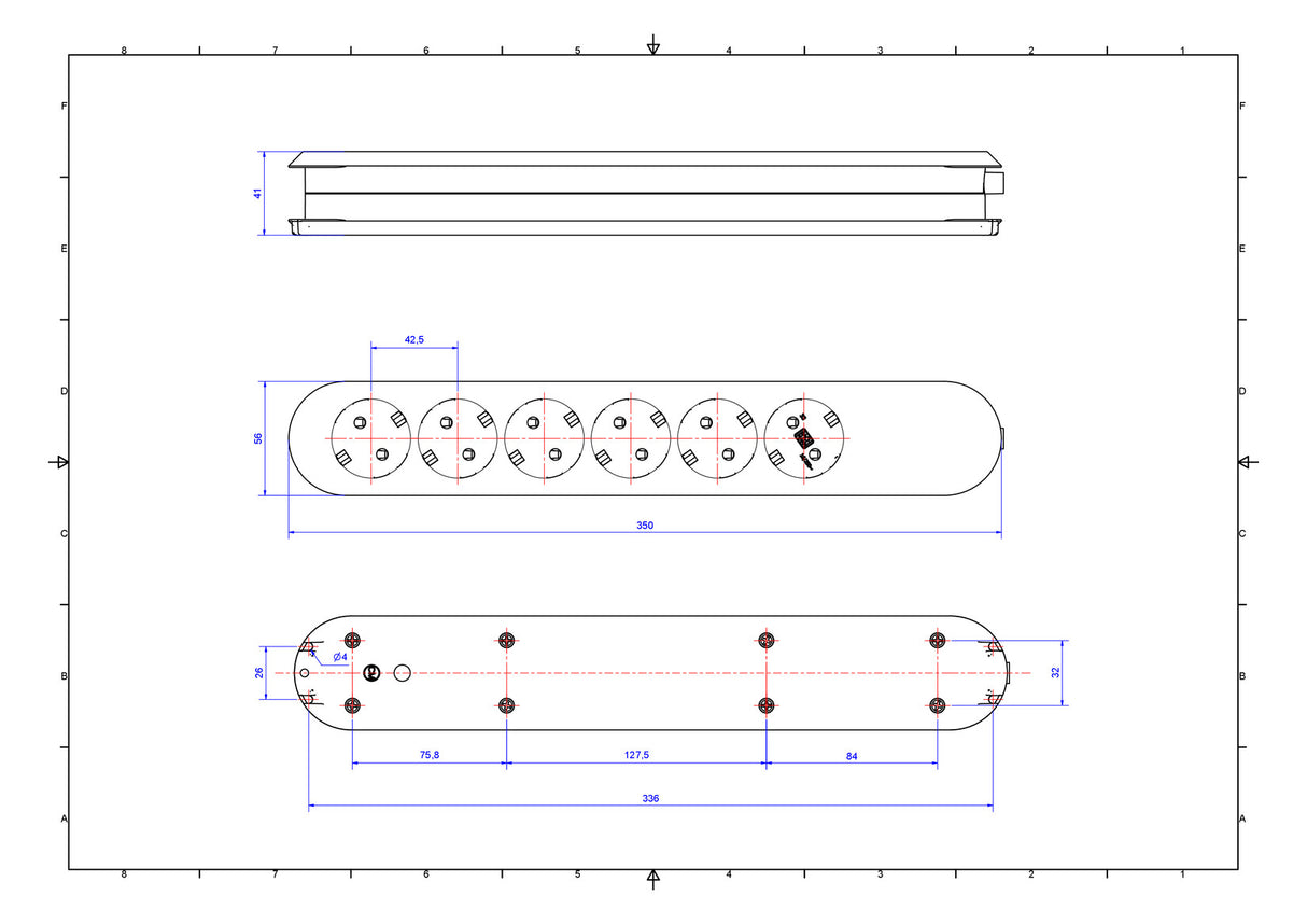 BACHMANN Steckdosenleiste 6f ws 35° IP20 381.246K
