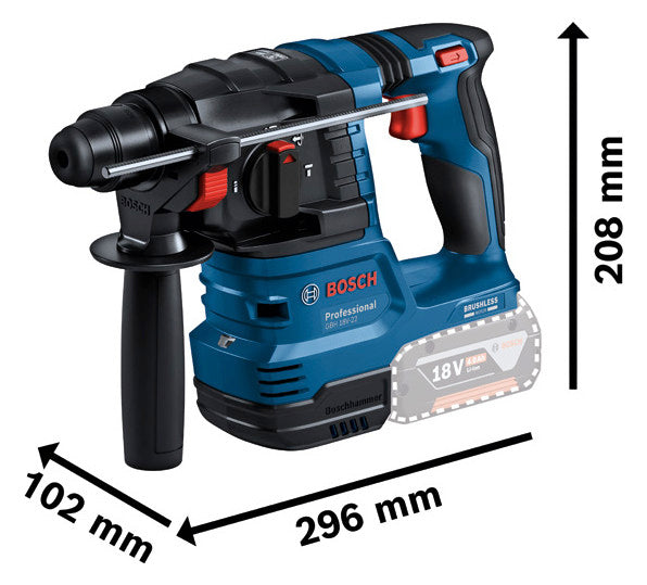 BOSCH-EW Akku-Bohrhammer 18V SDSplus Professional GBH 18V-22 + GDE 18V-12 Bet