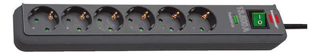 BRENNENSTUHL Steckdosenleiste 6f anth Eco-Line Ein/Aus 5m 45° 1159710515
