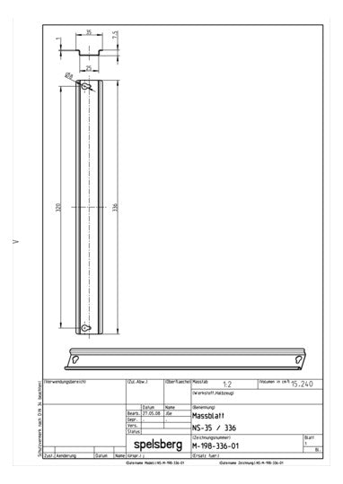 SPELSBERG Tragschiene ST vz 35/7,5mm NS 35-336 L336mm