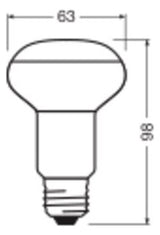 LEDVANCE LED-Reflektorlampe E27 4,8W ws LED R63 60 36° P 4.8W 827 E27 2700K F