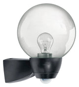 ESYLUX Sensorleuchte 77W HV sw mt E27 AL P Monza 130 schwarz IP44 Gl_klar