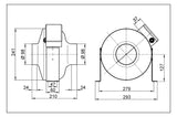 MAICO Rohrventilator  100mm 230V 0,027W ERR 10/1 220cbm/h VA 60°C