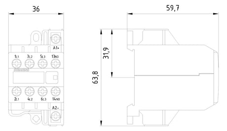SIEMENS Leistungsschütz 4kW 4S 24VDC REG 3TG1010-0BB4 8,4A