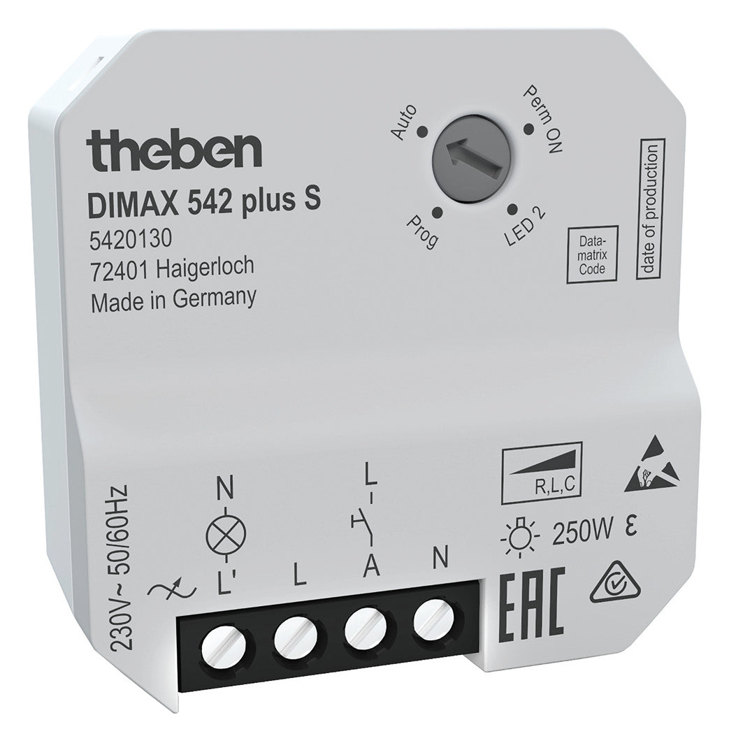 THEBEN Tastdimmer uni 5-250W UP DIMAX 542 plus S Lichtwertspeicher