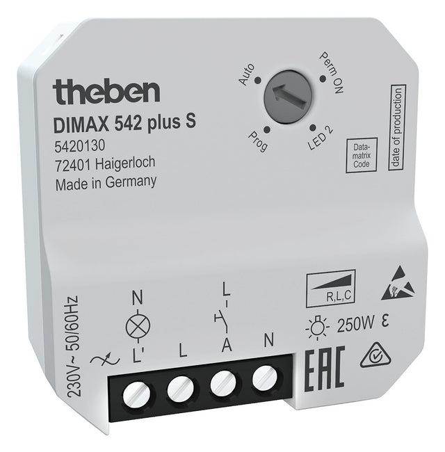 THEBEN Tastdimmer uni 5-250W UP DIMAX 542 plus S Lichtwertspeicher