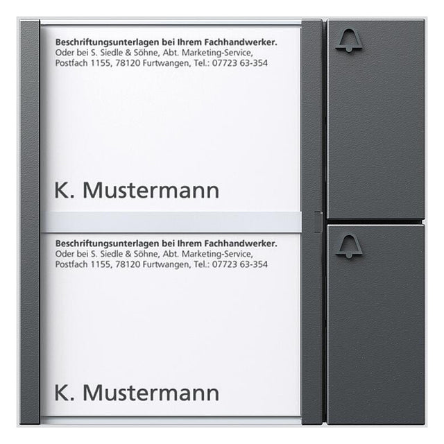 SIEDLE Tastenmodul 1+n 2RT dgr TM 612-2 DG 99x99x27mm