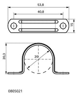 Walraven Rohrband ev 20 mm 1tlg. f. Kabel, Stahl- u. Kunststoffrohr | 0805021