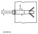 Walraven Porenbetonanker WGB-M M10 elektrolyt. verz. VdS, R30-R120 | 6103510