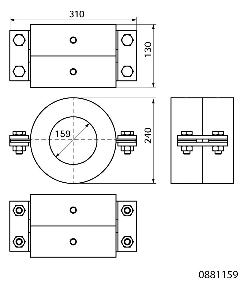 Walraven Kältefestpunktschelle BISOFIX CF PUR 159,0 mm | 0881159