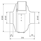 MAICO Rohrventilator  150mm 230V 0,121W ERR 15/2 EC 587cbm/h ST 60°C