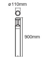 OSRAM-LEDVANC LED-Pollerleuchte 11,5W IP44 3000K 610lm graphit ENDURA STYLE LA