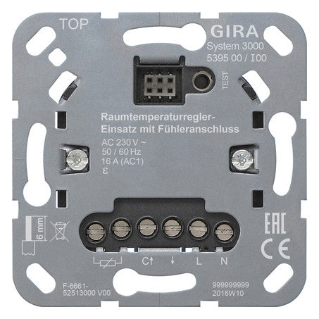GIRA Raumthermostat 230V 16A Schließer System 3000 539500 IP20 m.Display