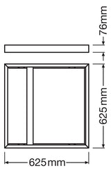 LEDVANCE Aufbaurahmen ws Alu L625,5mm PANEL 625 SURFACE MOUNT KIT H75 B625,5mm