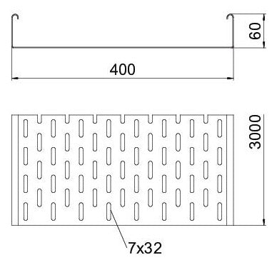 BETTERMANN Kabelrinne ST 60x400x1,5mm SKS-Serie SKS 640 FT o.Verb Seitenl