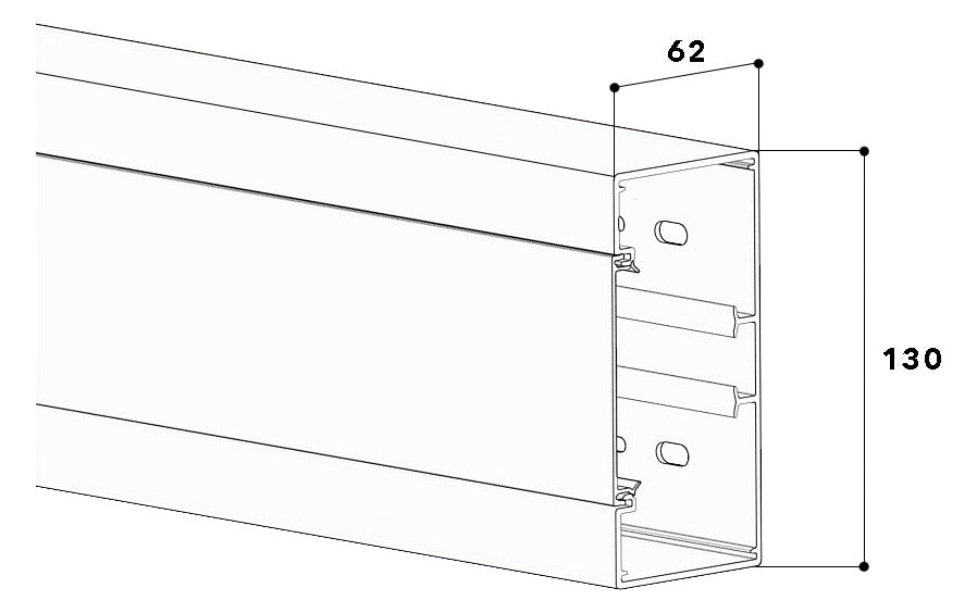 GGK Geräteeinbaukanal Kst 130x60mm sw BR 60x130/80 unbeh