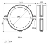 Walraven Kälteschelle BISOFIX E19 219 mm Gewinde: M16 -45/+105 C | 2211219
