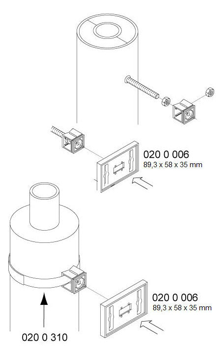 Walraven Schilderhalter IKS-2000 grün 89,3x58x35 PP/PA -15 bis+80C f.Klettband | 0200006