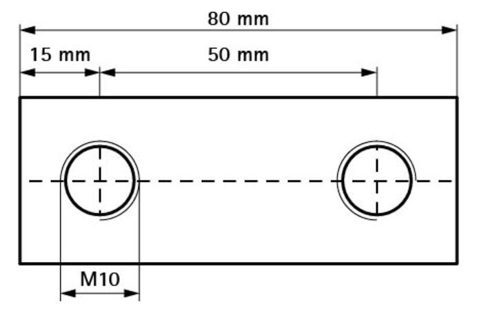 Walraven Doppelschiebemutter 50x40 M10 40x80x5 elektrolytisch verz. | 6515210