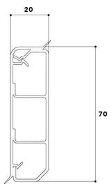 GGK Sockelleistenkanal Kst 70x20x2000mm SL 20x70 ws