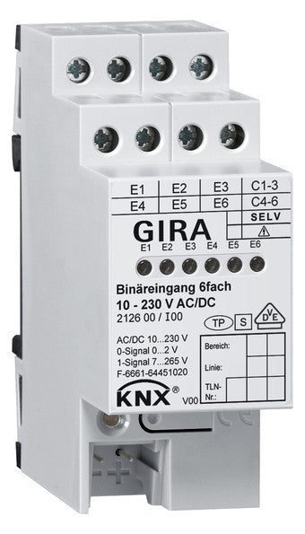 GIRA Binäreingang KNX REG 2TE LED 6f 212600