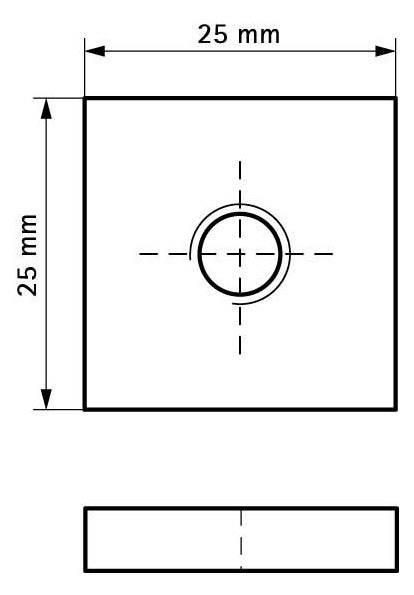 WALRAVEN Vierkantschiebemutter M6 25x25x4 ev - für RapidRail