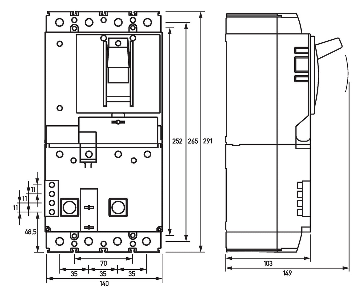 DOEPKE Leistungsschalter 100A 4p IP20 DFL8 100-4/0,03-B SK 80-100A/In Einb