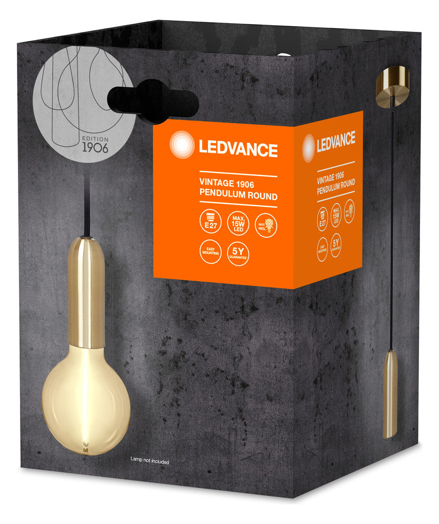 LEDVANCE LED-Pendelleuchte 1LED go E27 Vintage 1906 PenduLum Round Gold sym