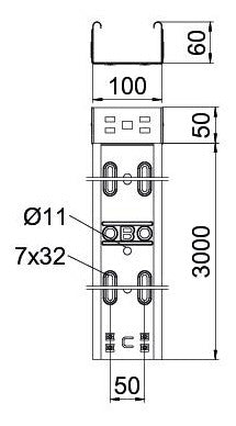 BETTERMANN Kabelrinne ST 60x100x0,75mm RKSM 610 FSK SW int.Verb Seitenl