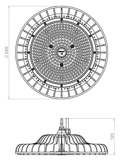 PRACHT LED-Hallenleuchte 79W 4000K Konv COMO BL 9613012-COMO_BL 13800lm sym